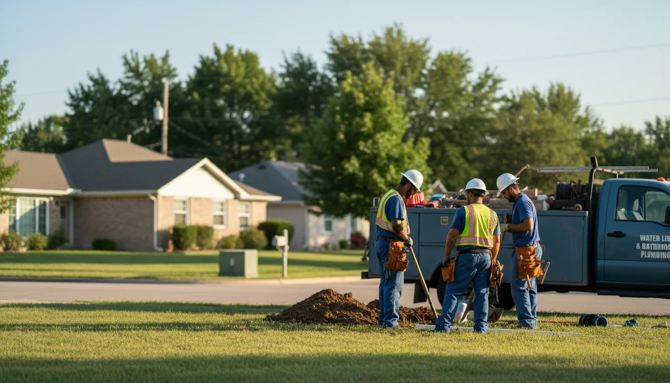 Residential water line and bathroom plumbing service in Leavenworth, KS